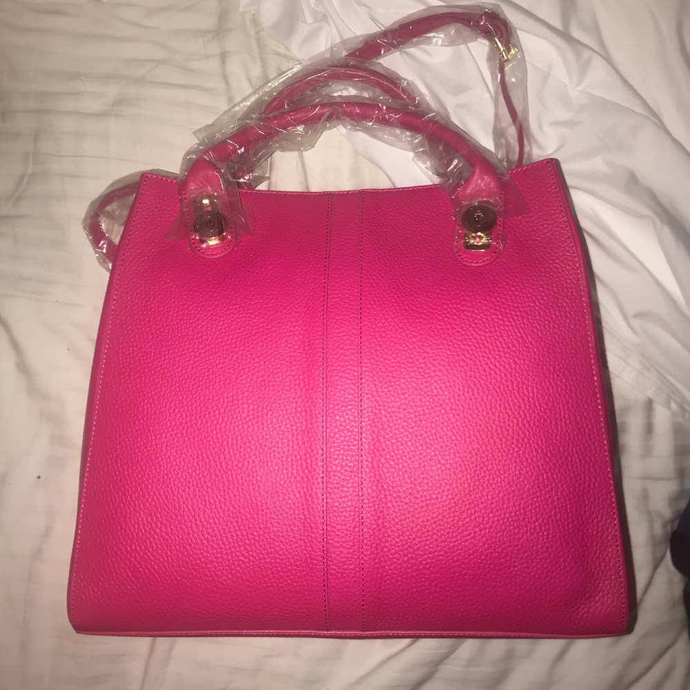 Tommy Hilfiger Leather Hot Pink Large Tote